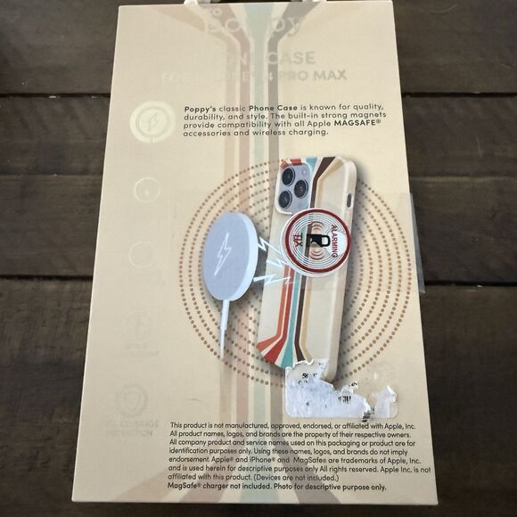 XO Poppy iPhone Case 14 Pro Max Retro Magsafe Compatible New - Picture 5 of 5